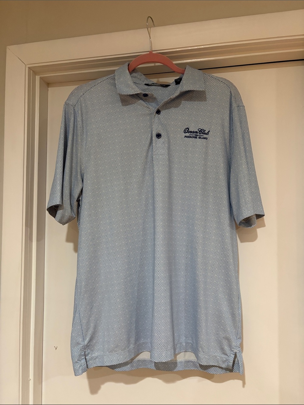 Cutter & Buck Light Blue Micro-Pattern Polo
